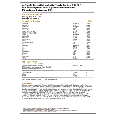 Ашигтай бактери & CoQ10 агуулсан А-Z Мультивитамин эрдэс